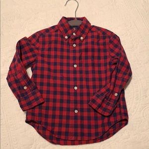 🎄Ralph Lauren Red and Navy Checked Button Down